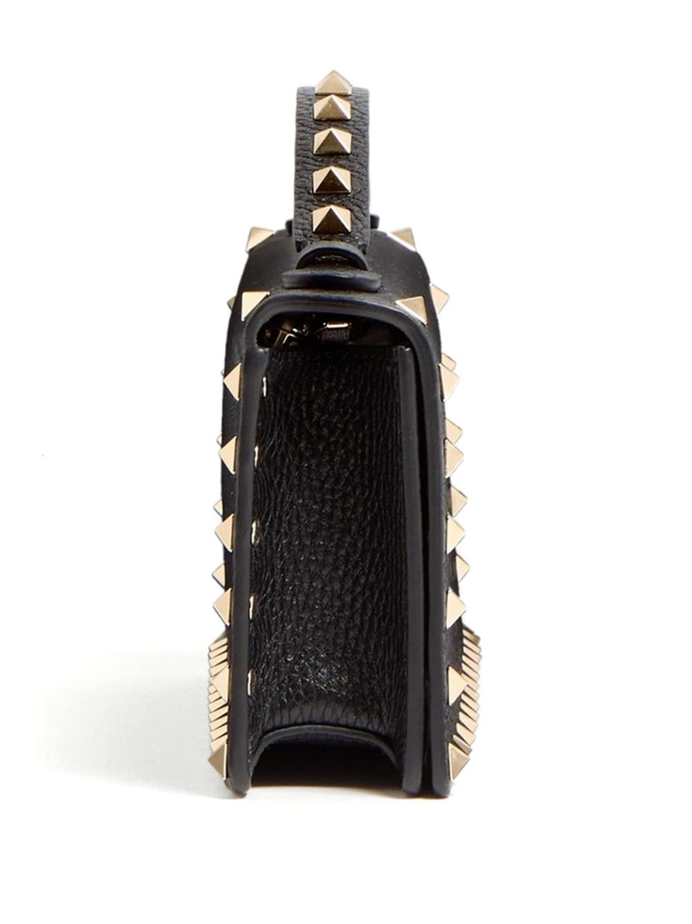 Valentino Garavani Rockstud Leather Wallet on Chain Black Black