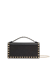 Valentino Garavani Rockstud Leather Wallet on Chain Black Black