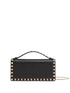 Valentino Garavani Rockstud Leather Wallet on Chain Black Black