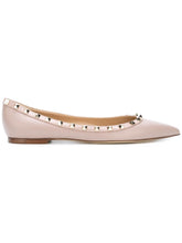 Valentino Garavani Rockstud Leather Ballet Flats Powder Pink Powder