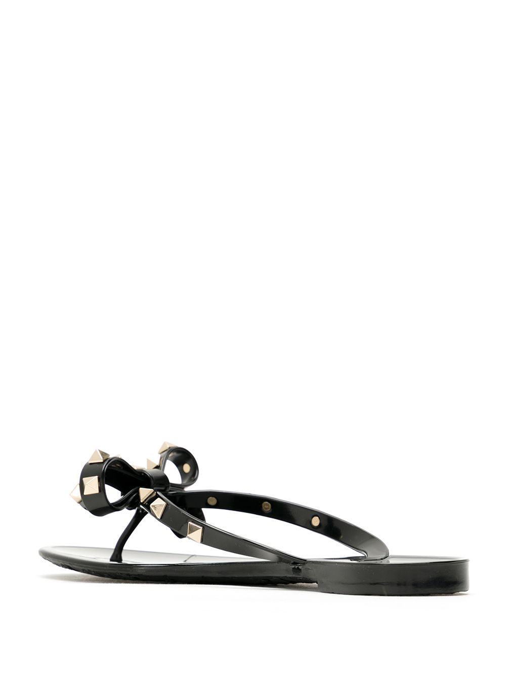 Valentino Garavani Rockstud Bow Embellished Thong Sandals Black black
