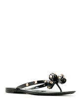 Valentino Garavani Rockstud Bow Embellished Thong Sandals Black black
