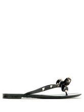 Valentino Garavani Rockstud Bow Embellished Thong Sandals Black black