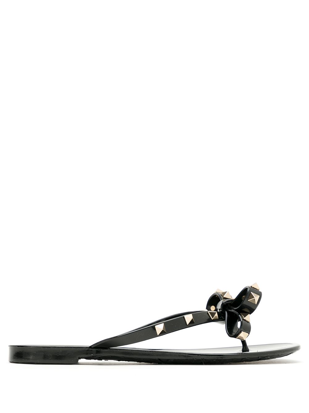 Valentino Garavani Rockstud Bow Embellished Thong Sandals Black black