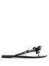 Valentino Garavani Rockstud Bow Embellished Thong Sandals Black black