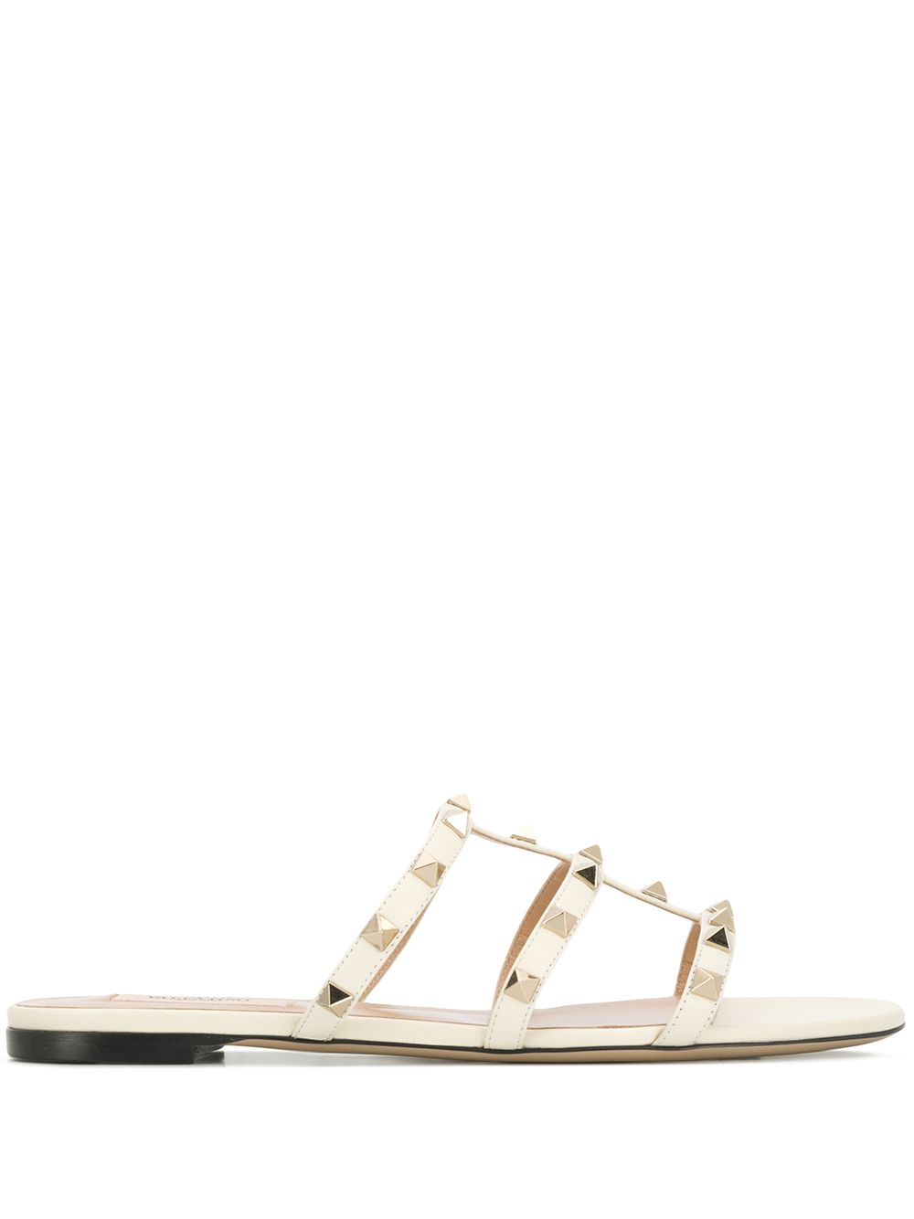 Valentino Garavani Rockstud Cage Leather Sandals Ivory