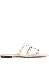 Valentino Garavani Rockstud Cage Leather Sandals Ivory