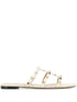 Valentino Garavani Rockstud Cage Leather Sandals Ivory
