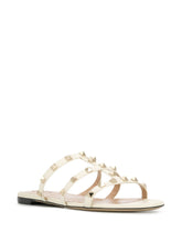 Valentino Garavani Rockstud Cage Leather Sandals Ivory