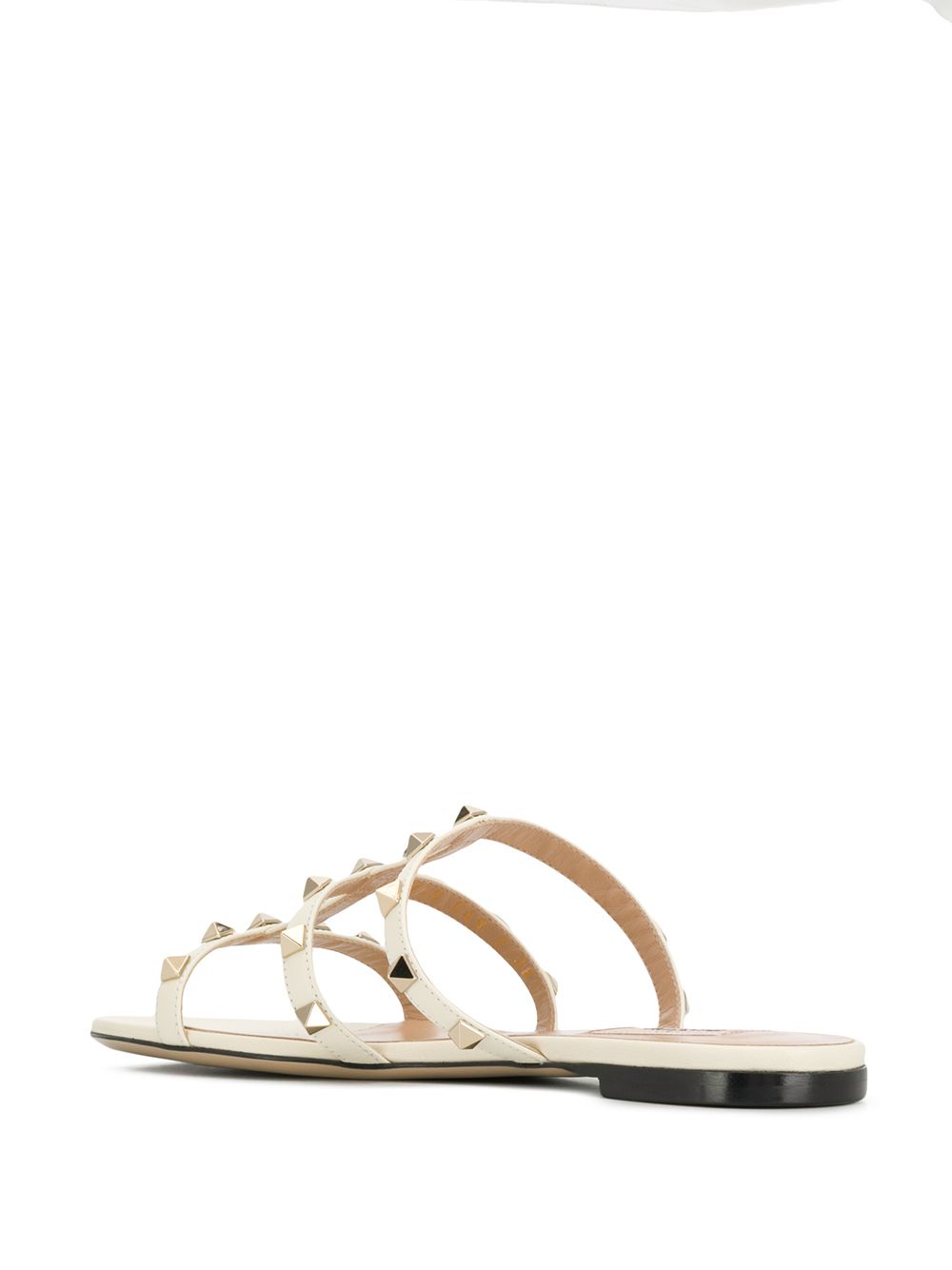 Valentino Garavani Rockstud Cage Leather Sandals Ivory
