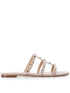 Valentino Garavani Rockstud Powder Pink Leather Flat Sandals Powder