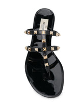 Valentino Garavani Rockstud Thong PVC Sandals Black black