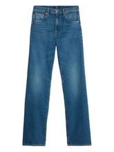 Seven Indigo Blue Classic Denim Jeans with Whiskering Effect Blue