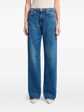 Seven Indigo Blue Classic Denim Jeans with Whiskering Effect Blue