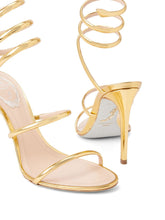 René Caovilla Cleo 105 Embellished Leather Sandals Golden golden