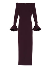 Solace London Off-Shoulder Long-Sleeve Maxi Dress Purple