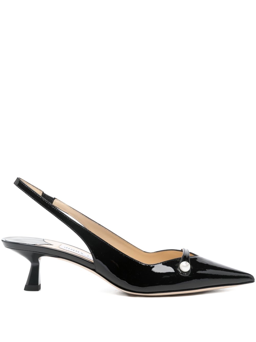 Jimmy Choo With Heel Patent Leather Slingback Pumps Black