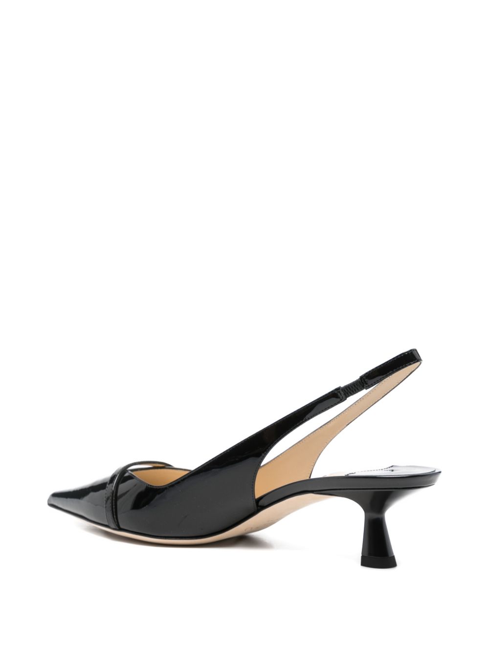 Jimmy Choo With Heel Patent Leather Slingback Pumps Black