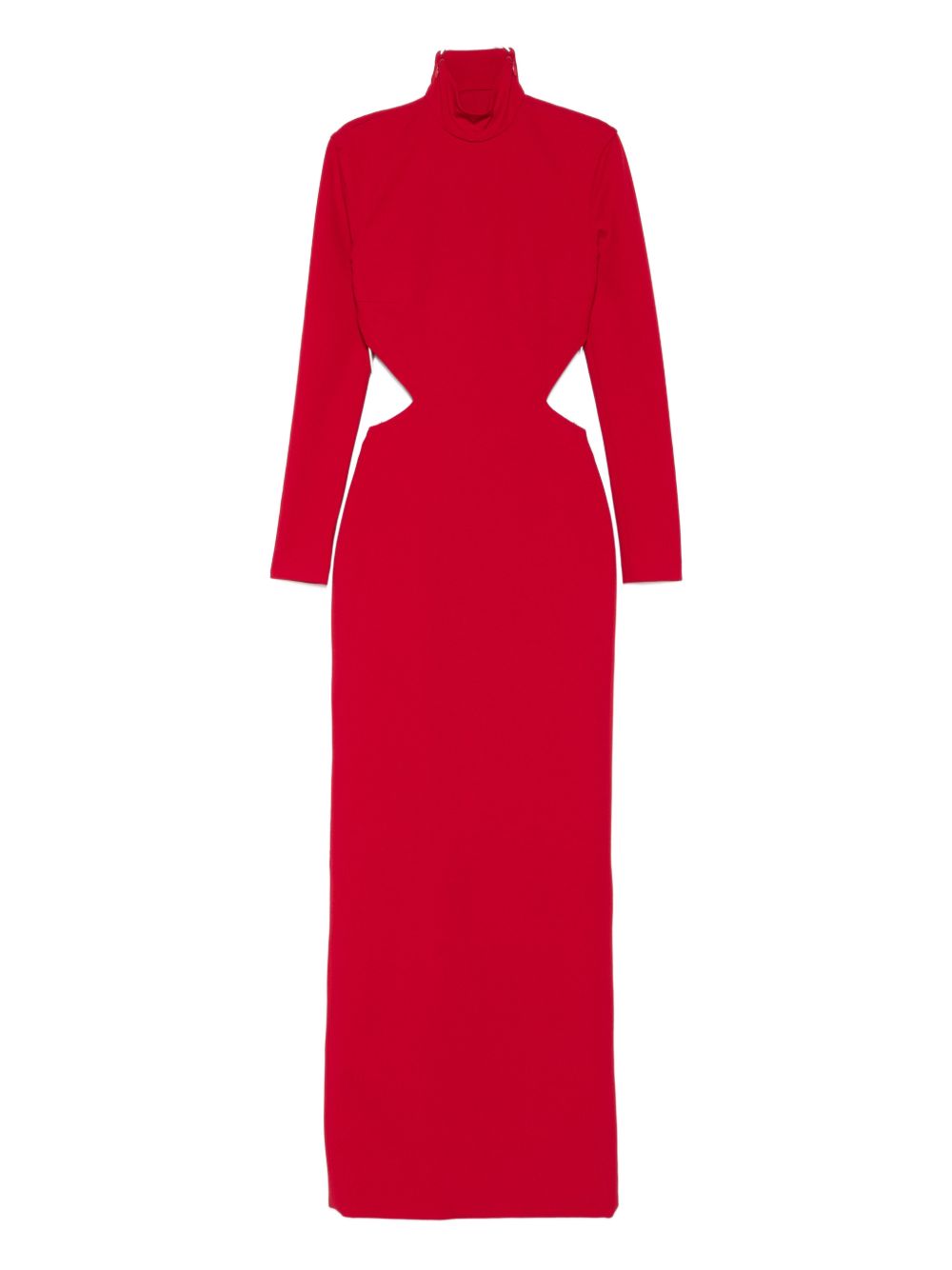 Solace London Wilma Red Mock-Neck Cut-Out Maxi Dress Red