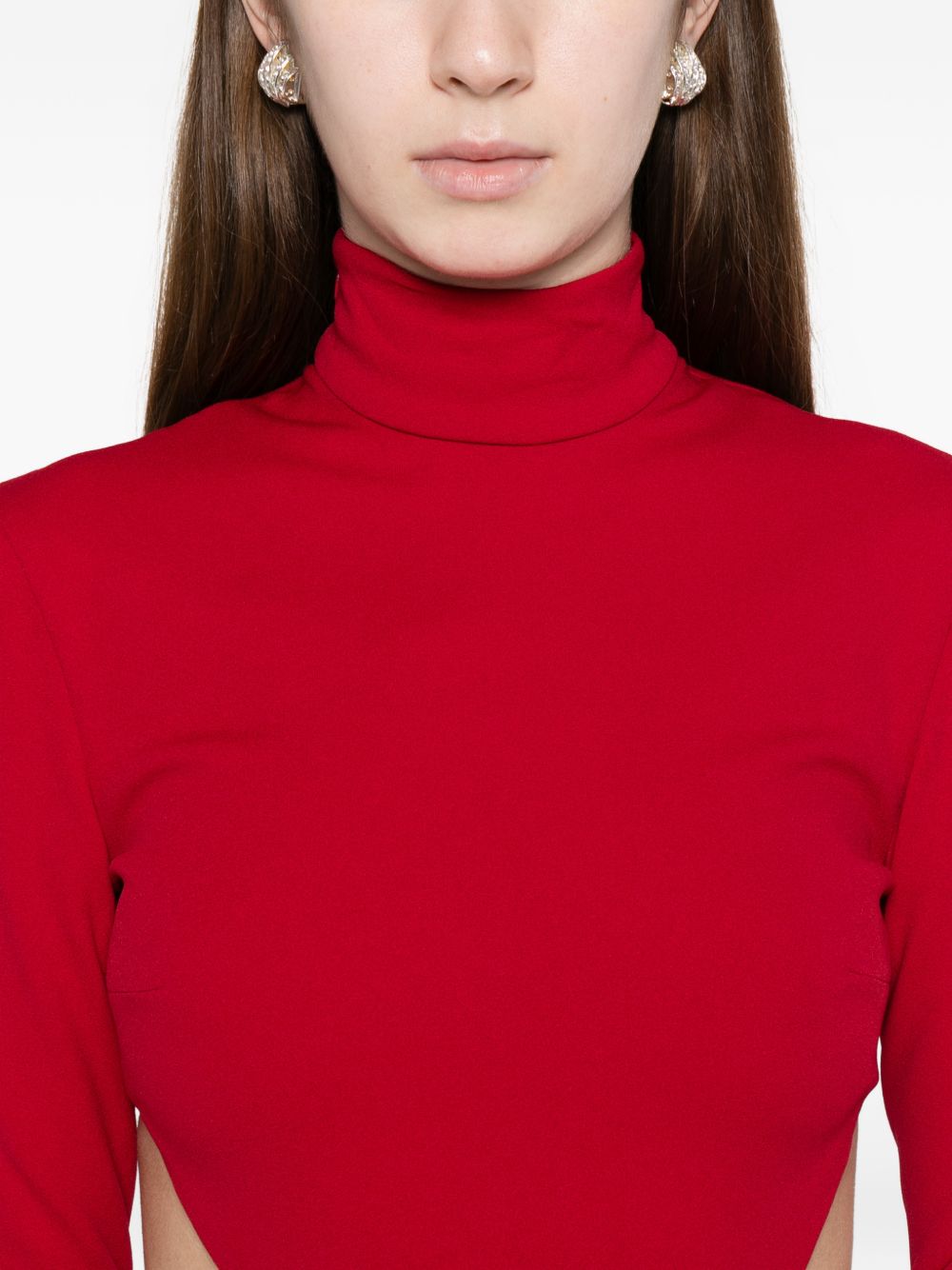 Solace London Wilma Red Mock-Neck Cut-Out Maxi Dress Red