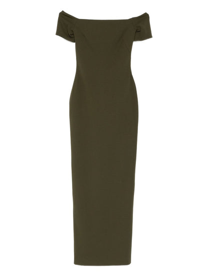 Solace London Off-Shoulder Nile Maxi Dress in Green