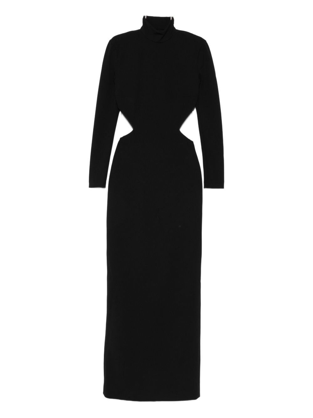 Solace London Wilma Black Mock-Neck Cutout Maxi Dress Black