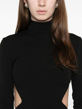 Solace London Wilma Black Mock-Neck Cutout Maxi Dress Black