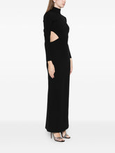 Solace London Wilma Black Mock-Neck Cutout Maxi Dress Black