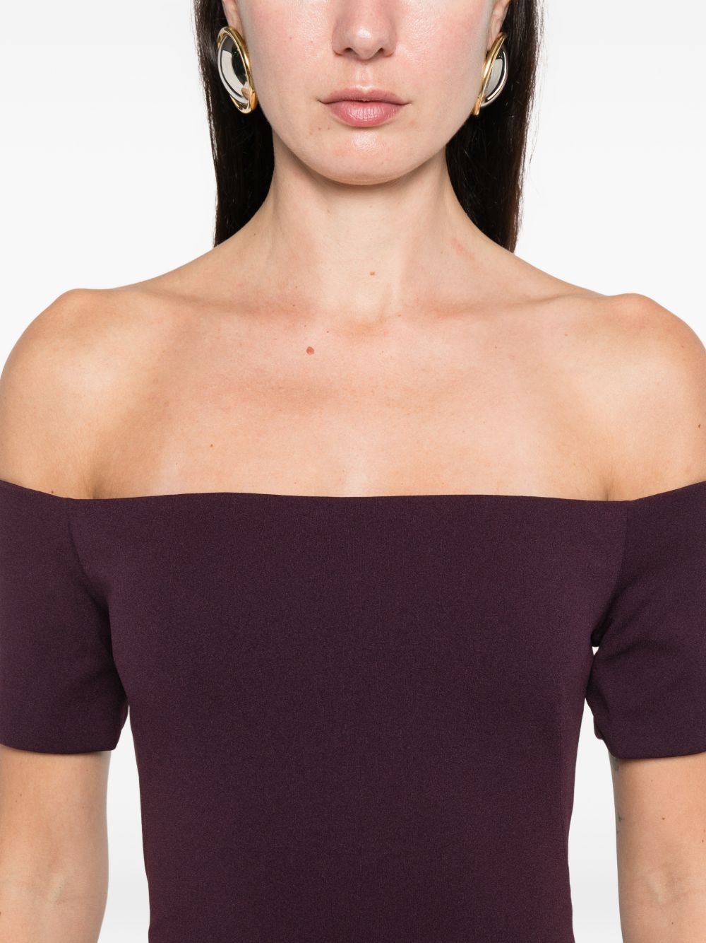 Solace London Nile Off-Shoulder Maxi Dress Purple