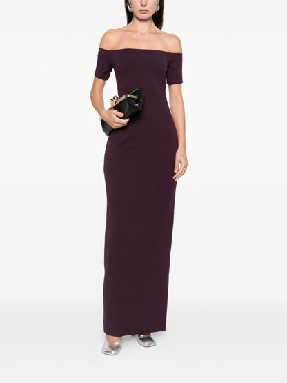 Solace London Nile Off-Shoulder Maxi Dress Purple