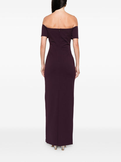 Solace London Nile Off-Shoulder Maxi Dress Purple