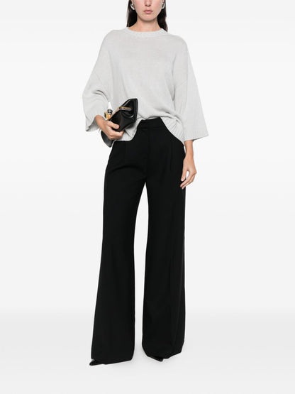 Fabiana Filippi Crew Neck Clear Blue Wool Blend Sweater Clear Blue