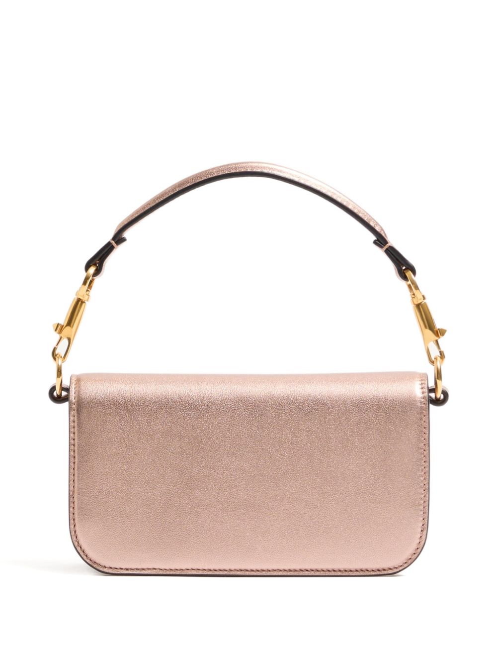 Valentino Garavani Locò Small Laminated Leather Shoulder Bag Pink