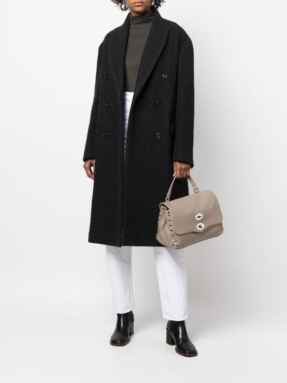 Zanellato Postina Daily Small Pebbled-Leather Handbag Grey