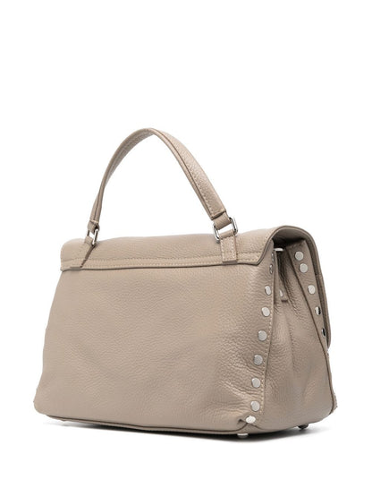 Zanellato Postina Daily Small Pebbled-Leather Handbag Grey