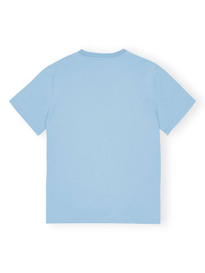 Ganni Tiger Organic Cotton T-Shirt Clear Blue