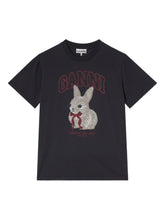Ganni Rabbit Cotton T-Shirt Black