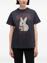 Ganni Rabbit Cotton T-Shirt Black