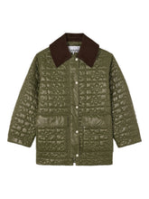 Ganni Quilted Corduroy Collar Jacket Green