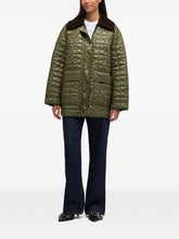 Ganni Quilted Corduroy Collar Jacket Green
