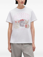 Ganni Graphic Cotton T-Shirt White White