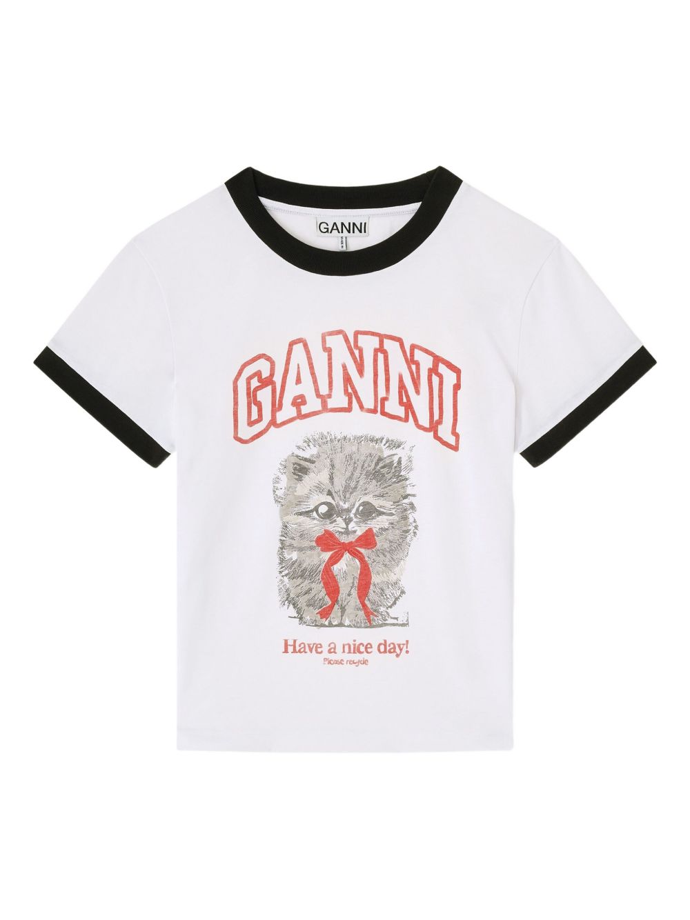 Ganni Graphic Print Organic T-Shirt White