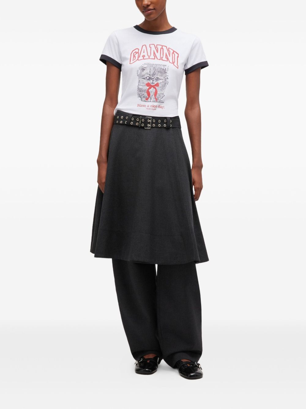 Ganni Graphic Print Organic T-Shirt White