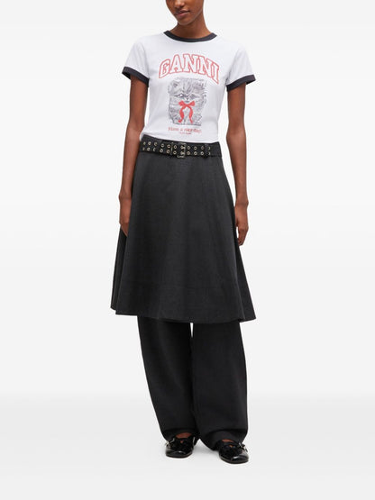 Ganni Graphic Print Organic T-Shirt White