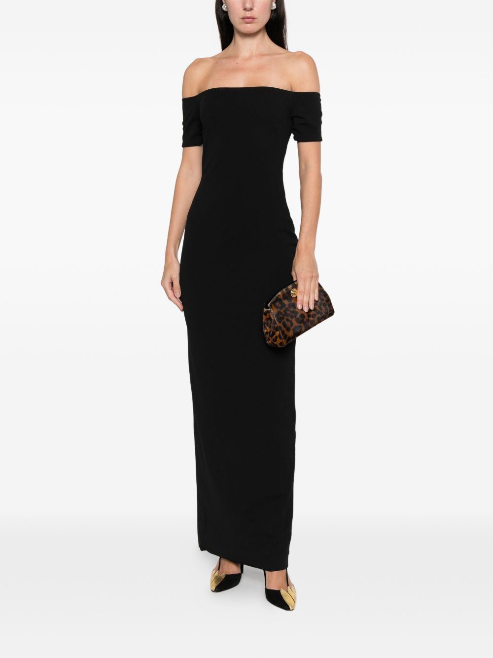 Solace London Off-Shoulder Nile Maxi Dress Black