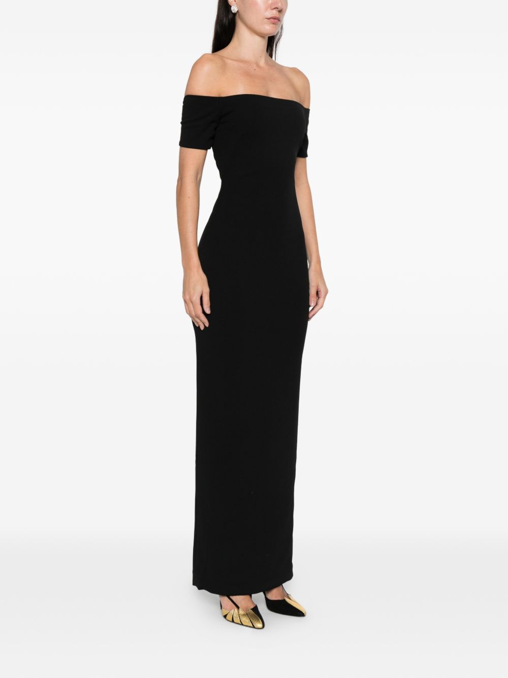 Solace London Off-Shoulder Nile Maxi Dress Black