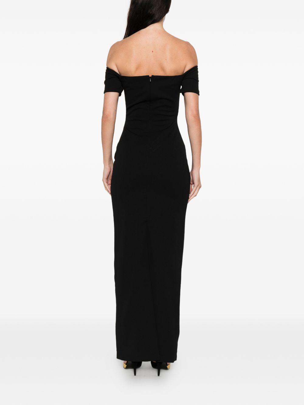 Solace London Off-Shoulder Nile Maxi Dress Black