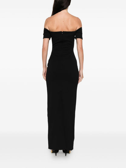 Solace London Off-Shoulder Nile Maxi Dress Black
