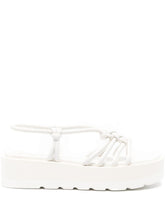 Gianvito Rossi Hebe White Leather Knotted Platform Sandals White