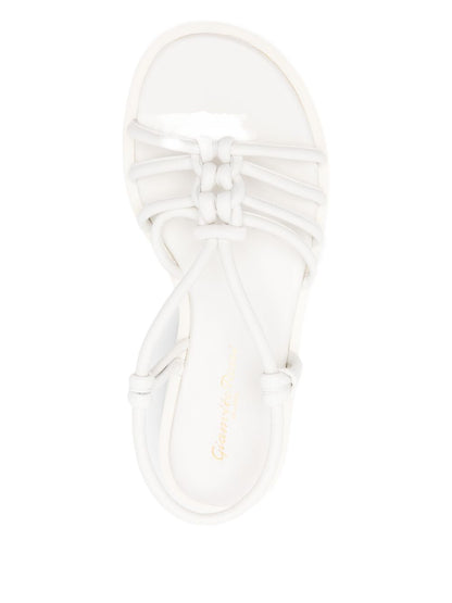 Gianvito Rossi Hebe White Leather Knotted Platform Sandals White